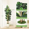 5 FT Faux Fiddle Leaf Fig Tree with White Tall Planter, Faux Trees with Artificial Plants 56 Fiddle Leaves Greenery - 2 of 4