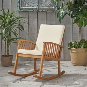CAVINAS Rocking Chair with Padded Cushion Accent Chair Glider Rocker Chair with Armrest for Bedroom, Living Room - 1 of 4