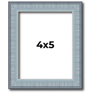 PosterPalooza | Photo Size Textured Blue Picture Frame - UV Acrylic, Foam Board Backing, Hanging Hardware - 1 of 4