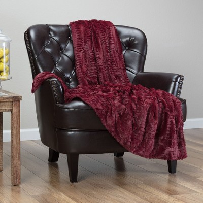 Chanasya Fuzzy Faux Fur Embossed Throw Blanket