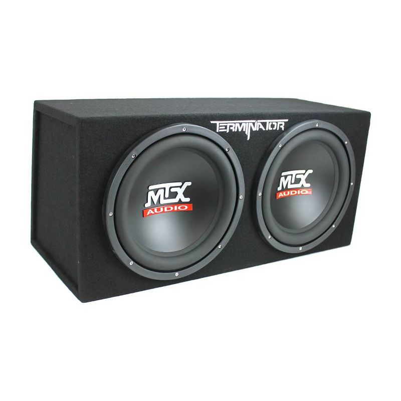 MTX 12 Inch Car Audio Dual Loaded Subwoofer Box, Crunch 2 Channel A/B Class Amplifier, & Soundstorm 8 Gauge Car Amplifier Wiring Kit w/ RCA, 2 of 7