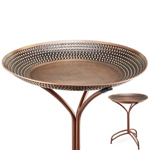 Good Directions 24" Copper Tranquility Bird Bath with Stand - Black & Bronze - 1 of 4