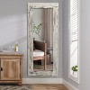 PexFix 24 in. W x 58 in. H Farmhouse Rectangular Solid Wood Framed Full Length Leaning Mirror in Weathered White - 2 of 4