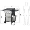 3 Burner Propane Gas BBQ Grill, 25,650 BTU Output Stainless Steel BBQ Grill with Foldable Side Table for Garden Patio Backyard Camping Barbecue - 4 of 4