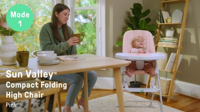 Gray Portable Folding High Chair with Safety Harness