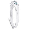 Pompeii3 1/4ct Treated Blue & White Diamond 5-Stone Wedding Womens Ring 10K White Gold - image 2 of 4