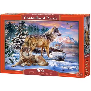 500 Piece Jigsaw Puzzle, Wolfish Wonderland, Winter scenery, Animal Puzzle, Adult Puzzles, Castorland B-53049 - 1 of 4