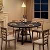 47 Inch Round Dining Table for 4,Wooden Kitchen Table with Metal Legs for Dining Room(Table Only) - 3 of 4