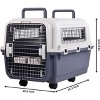 Gulches Plastic Dog Kennel, Pet Transport, Rolling Plastic Airline Approved Wire Door Travelling Dog Crate, Small/Medium/Large - 3 of 4