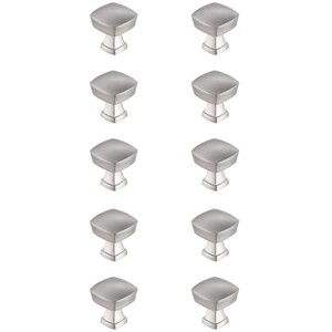 Elegant Lighting Irvin 1.3Inch Brushed Nickel Square Knob Multipack (Set of 10) - 1 of 4
