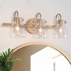 LNC Charm 21-in 3-Lights Gold and Glass Globe Modern/Contemporary Vanity Lights - 2 of 4