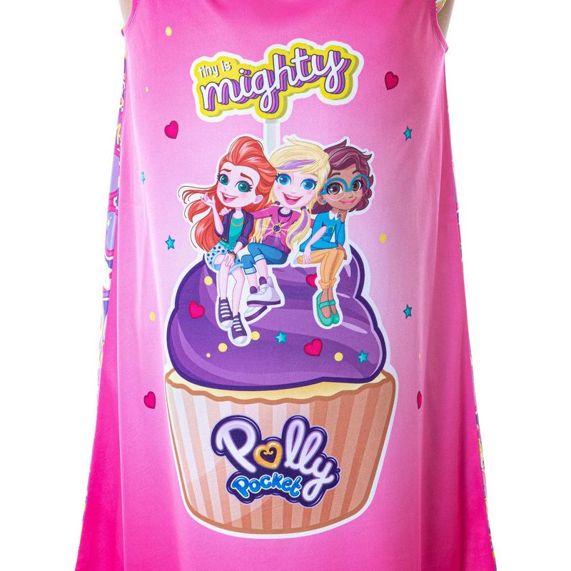 Polly Pocket Toys Girls' Tiny Is Mighty Kids Pajama Nightgown Sleep Shirt Multi, 2 of 5