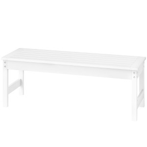 47" Outdoor Bench Seat, HDPE All-Weather Garden Bench, Backless Slatted Patio Bench for Yard, Porch, Park - 1 of 4