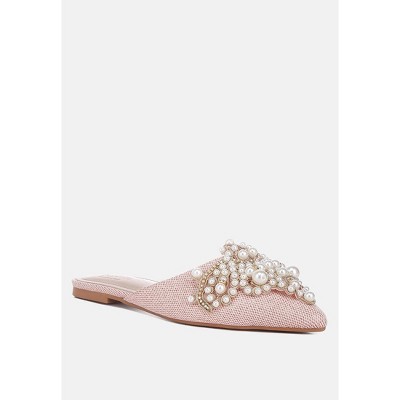 Женские сабо Rag & Co Women Astre Pearl Embellished Shimmer Mules 6 — фото 2