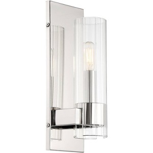 Minka Lavery Modern Wall Light Sconce Chrome Hardwired 5" Fixture Clear Glass Shade for Bedroom Bathroom Vanity Reading Hallway - 1 of 3