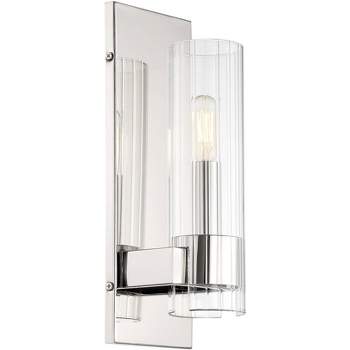 Minka Lavery Modern Wall Light Sconce Chrome Hardwired 5" Fixture Clear Glass Shade for Bedroom Bathroom Vanity Reading Hallway