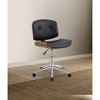 Simple Relax Leatherette Office Chair in Black and Walnut Finish - 2 of 4