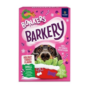 Bonkers Barkery Holiday Biscuit Christmas Tree Edition Turkey Flavor Crunchy Dog Treats - 20oz - 1 of 4