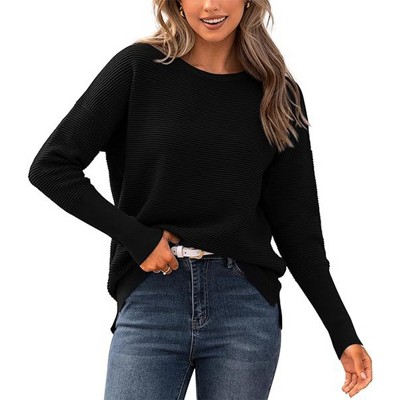 Fall Sweaters for Women 2025 Casual Long Sleeve Sweater Striped Loose Fit Pullover Tops