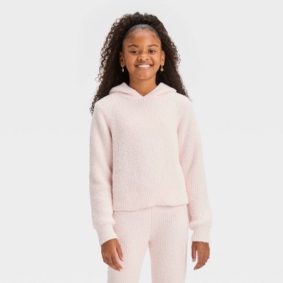 Girls' Cozy Hooded Sweatshirt - Art Class™ Rose Pink S : Target