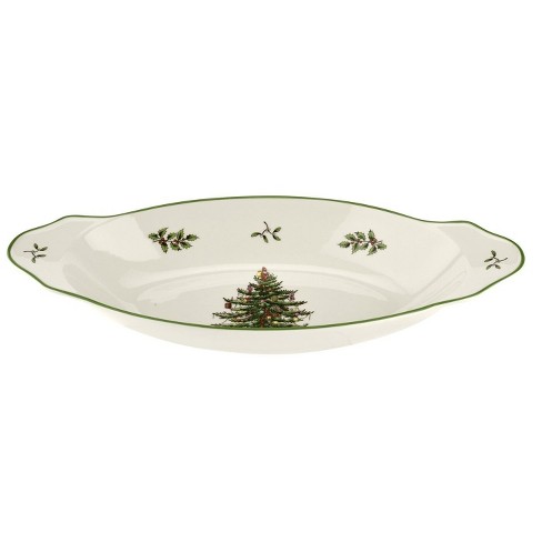 Spode Christmas Tree Rectangular Handled Dish