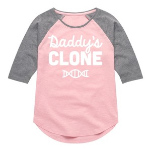 Girls' - Instant Message - Daddy's Clone Shirt Tail Raglan Graphic T-shirt - 1 of 4