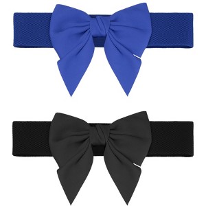 INSPIRE CHIC Women's Decoration Elastic Wide Stretch Bowknot Versatile Fashion Dress Waistband 2 Pcs - 1 of 4