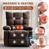 Swivel Recliner Chair with Massage & Heat for Elderly Adults,Oversized Ergonomic Lounge Single Sofa,360° Rotating Rocking Chair, Cup Holders - 4 of 4