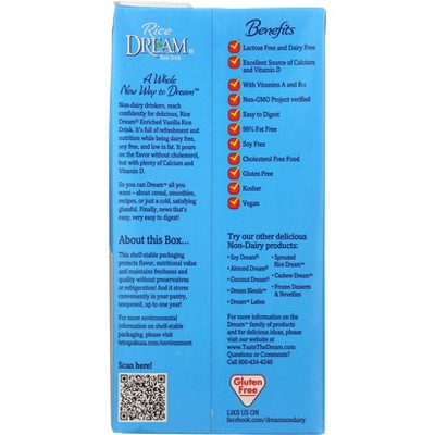 Rice Dream Organic Enriched Vanilla Rice Drink Non-Dairy Beverage - 64 fl oz