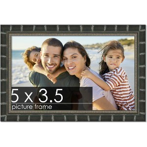 PosterPalooza | 5x3.5 Modern Bamboo Picture Frame, UV Acrylic, 5 Finishes - 1 of 4