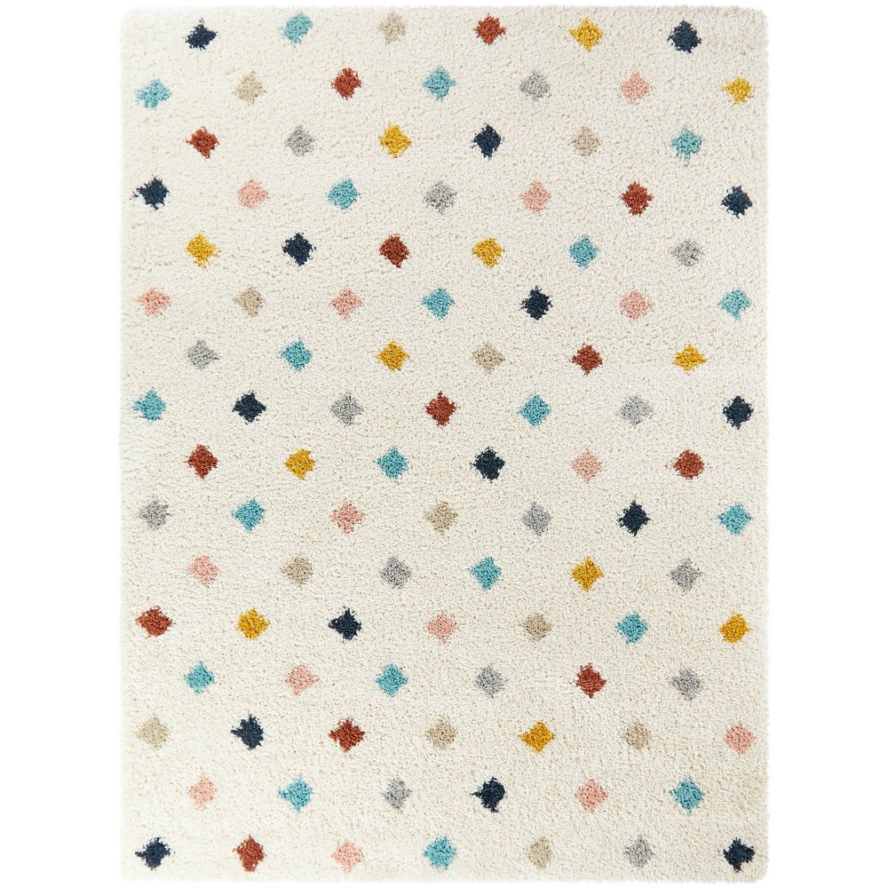 Photos - Area Rug Balta Rugs 5'3"x7' Kids' Hudson Diamond Shag White