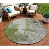 Olive Green Artichoke Green And Fern Green Abstract Washable Indoor Outdoor Area Rug - 2 of 4