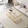 Modern minimalist style gold metal frame with acrylic leg coffee table cs-1195 - 3 of 4