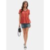 EXLURA Women's Summer Short Sleeve Peplum Babydoll Tops Cute V Neck T Shirts - 4 of 4