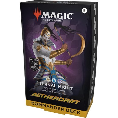 MAGIC THE GATHERING Magic: The Gathering Aetherdrift Commander Deck - Eternal Might (100-Card Deck, 2-Card Collector Booster Sample Pack +