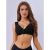 Allegra K Women's Front Closure Lace Bra No Underwire Tank Top Underwear Bras - 4 of 4