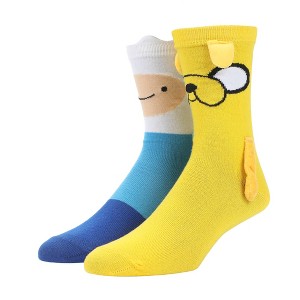 Adventure Time Finn and Jake Holding Hands Womens Casual Crew Socks - 1 of 4