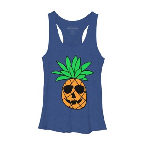 Women's Design By Humans HALLOWEEN PINEAPPLE PUMPKIN THEMED By Ujangkasep Racerback Tank Top - 1 of 3