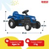 DOLU Ranchero Pedal Tractor with Horn, Kids Ride-On Toy for 3 Years and Up, Blue - 4 of 4