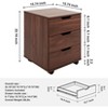 FONTOI File Cabinets, 3 Drawer Vertical Rolling Wood with Casters for Home Office, Neat Under Desk Organizer, Brown, 15.74"*15.74"*22.16" - 2 of 4