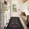 Modern Floral Printed Area Rugs Machine Washable Soft Non Slip Farmhouse Carpet Stain Resistant Low Pile Rug for Kitchen Living Room Laundry Bedroom - 2 of 4