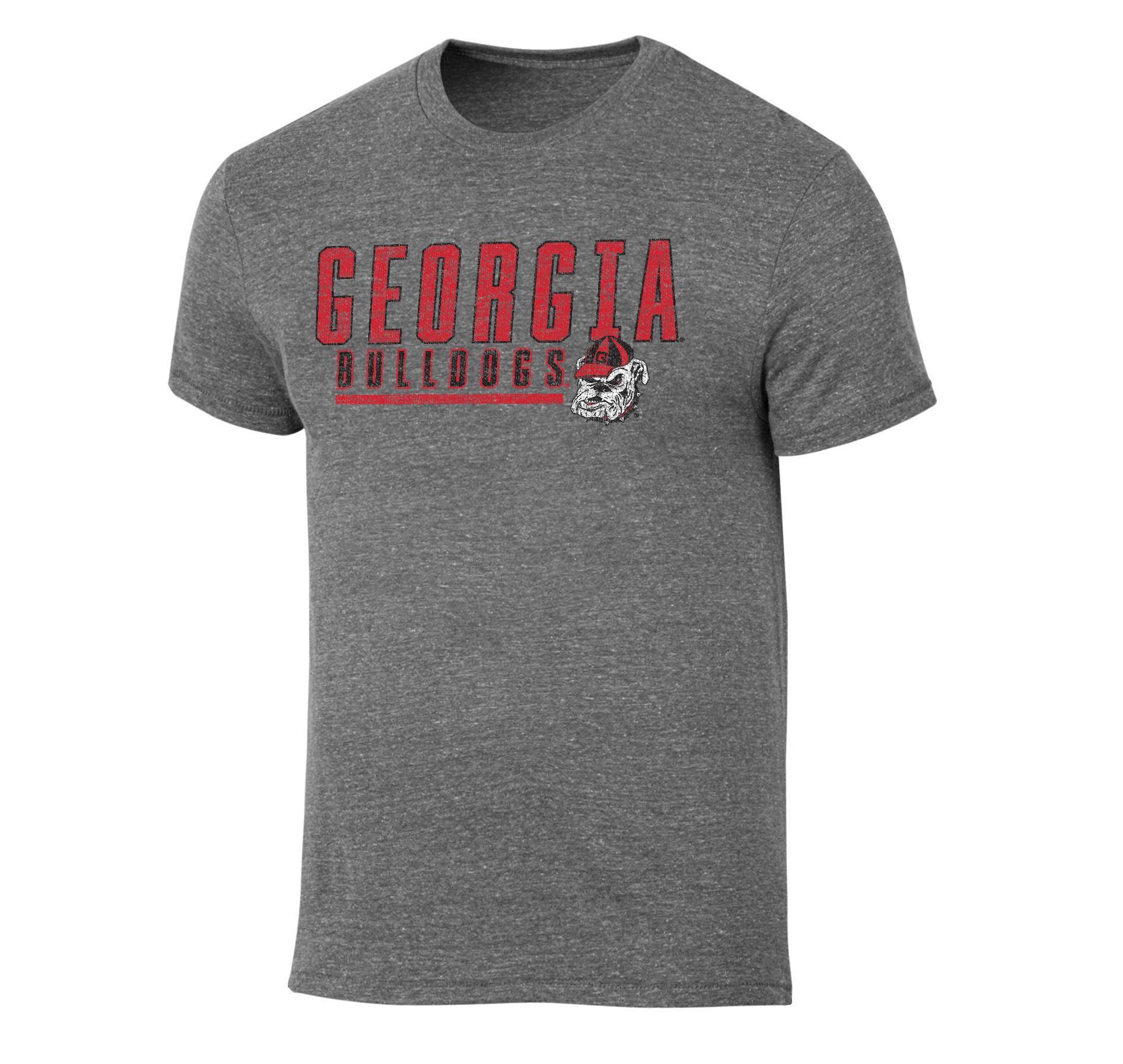 NCAA Georgia Bulldogs Men's Gray Tri-Blend Short Sleeve T-Shirt