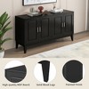 VYNXARIA 4-Door Sideboard Storage Cabinet with Door Shelf for Living Room and Dining Room, Two Large Cabinets with Adjustable Shelf, Black - 4 of 4