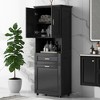 TIRAMISUBEST Tall Bathroom Cabinet with Laundry Basket, Large Storage Space Tilt-Out Laundry Hamper and Upper Storage Cabinet - 2 of 4