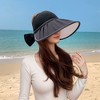 Anna-Kaci Extra Wide Brim Sun Visor Hat for Women Adjustable UV Protection Bow Detail Breathable Summer Beach Hat - 4 of 4