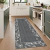 Floral Bordered Rugs for Living Room Bedroom Soft Washable Low Pile Non-Slip Modern Rug - 2 of 4