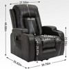 FONTOI Medium Size Accent Chair with Side Pocket&Footrest, Recliner Chair with Comfortable Arms and Back, Dark Brown, 35.82"*44.88"*39.76" - 3 of 4