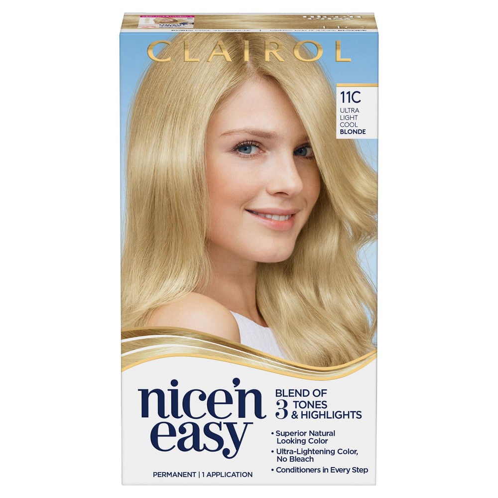 Photos - Hair Dye Clairol Nice'n Easy Permanent Hair Color Cream Kit - 11C Ultra Light Cool 