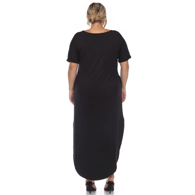 Plus Size Short Sleeve V-neck Maxi Dress, 4 of 6