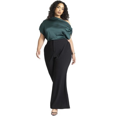 Eloquii Women's Plus Size The 365 Suit Crop Flare Leg Trouser - 14